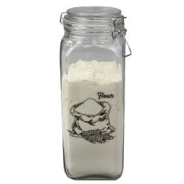 12 pieces Home Basics Ludlow 67 Oz. Glass Canister With Metal Clasp, Clear - Storage & Organization
