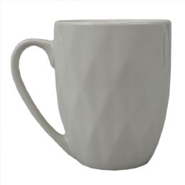 24 pieces Home Basics Embossed Circle 11.5 oz Ceramic Mug, White - Coffee Mugs