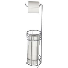 12 pieces Home Basics Unity FreE-Standing Dispensing Toilet Paper Holder, Silver - Napkin and Paper Towel Holders