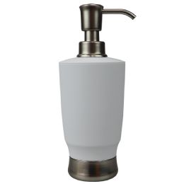 12 pieces Home Basics Rubberized Plastic Countertop Soap Dispenser, White - Soap Dishes & Soap Dispensers