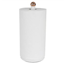 12 Wholesale Home Basics Grove Free Standing Paper Towel Holder with Weighted Base, White