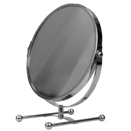 6 Bulk Home Basics Double Sided Countertop Cosmetic Mirror, Chrome
