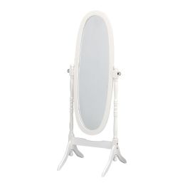 Home Basics Freestanding Oval Mirror, White - Assorted Cosmetics