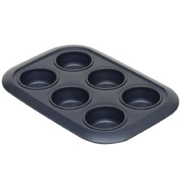 12 pieces Michael Graves Design Textured NoN-Stick 6 Cup Carbon Steel Muffin Pan, Indigo - Stainless Steel Cookware