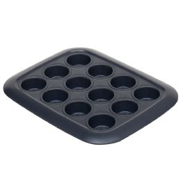 12 pieces Michael Graves Design NoN-Stick 12 Mini Cup Carbon Steel Muffin Pan, Indigo - Frying Pans and Baking Pans
