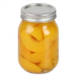 12 Wholesale Home Basics 16 oz. Wide Mouth Clear Mason Canning Jar
