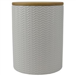 12 pieces Home Basics Wave Medium Ceramic Canister, White - Storage & Organization