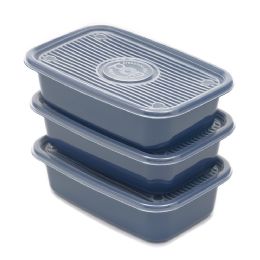 6 Bulk Home Basics 6-Piece Rectangular Meal Prep Containers, Blue