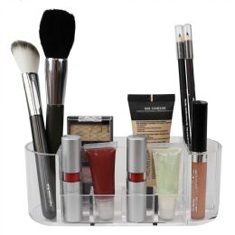 48 pieces Home Basics Oval Plastic Cosmetic Organizer, Clear - Cosmetic Cases