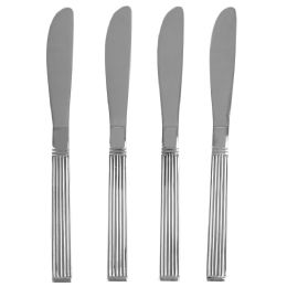 24 pieces Home Basics Eternity Mirror Finish 4 Piece Stainless Steel Dinner Knife Set, Silver - Kitchen Knives