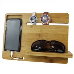 6 pieces Home Basics Bamboo Smartphone Station, Natural - Cell Phone Accessories