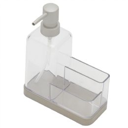 12 pieces Home Basics 13.5 Oz. Plastic Soap Dispenser With Sponge Compartment, Satin Nickel - Soap Dishes & Soap Dispensers