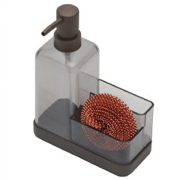 12 pieces Home Basics 13.5 Oz. Plastic Soap Dispenser With Sponge Compartment, Bronze - Soap Dishes & Soap Dispensers
