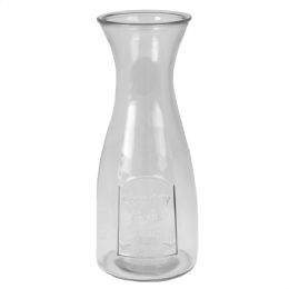 12 Wholesale Home Basics Country Time 33.8oz Glass Beverage Carafe Decanter, Clear