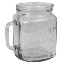 6 Wholesale Home Basics 67.7 oz Glass Mason Jar Pitcher with Measurement Markings and Easy Grip Handle, Clear