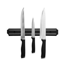 24 pieces Home Basics Stainless Steel Magnetic Knife Holder, Black - Kitchen Knives