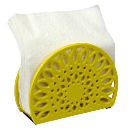 6 pieces Home Basics Sunflower Cast Iron Napkin Holder, Yellow - Napkin and Paper Towel Holders