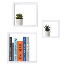 6 pieces Home Basics 3 Piece MDF Floating Wall Cubes, White - Wall Decor