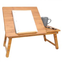 6 Wholesale Home Basics Bamboo Laptop Tray with Pull-out Drawer, Natural