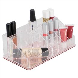 12 pieces Home Basics Large 16 Compartment Cosmetic Organizer With Rose Bottom - Storage & Organization