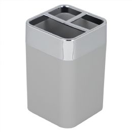 12 Wholesale Home Basics Skylar ABS Plastic Toothbrush Holder, Grey