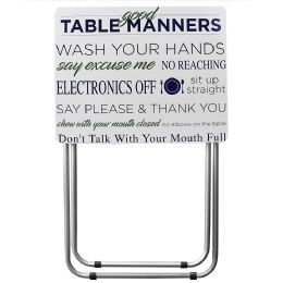 6 Bulk Home Basics Mind your Manners Multi-Purpose Foldable TV Tray Table, White