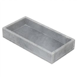6 pieces Home Basics Deluxe Marble Vanity Tray, Grey - Cosmetic Displays
