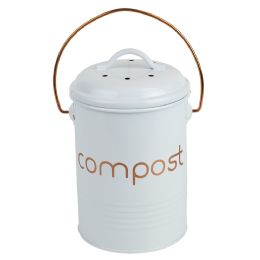 6 Wholesale Home Basics Grove Compact Countertop Compost Bin, White