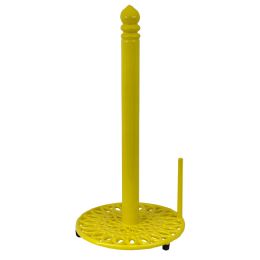 3 Wholesale Home Basics Sunflower Free-Standing Cast Iron Paper Towel Holder with Dispensing Side Bar, Yellow