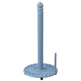 3 pieces Home Basics Sunflower FreE-Standing Cast Iron Paper Towel Holder With Dispensing Side Bar, Blue - Napkin and Paper Towel Holders