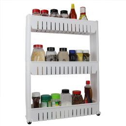 4 pieces of 3 Tier Plastic Storage Tower With Wheels, White