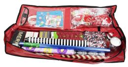 12 Wholesale Home Basics Textured PVC Christmas Wrap Storage Bag, Red