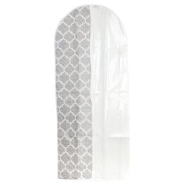 12 pieces Home Basics Arabesque Non-Woven Garment Bag with Clear Plastic Panel, White - Storage & Organization