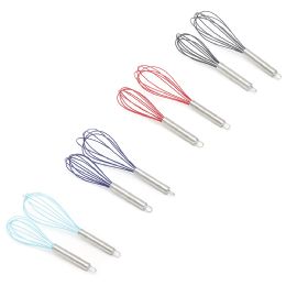 24 Wholesale Home Basics Silicone Balloon Whisk with Stainless Steel Handle