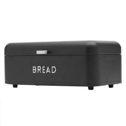4 pieces Home Basics Soho Metal Bread Box, Black - Food Storage Containers