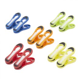 24 Wholesale Home Basics Multi-Purpose Plastic Clips with Grip, (Pack of 10), Multi