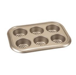 12 Wholesale Home Basics Aurelia Non-Stick 6-Cup Carbon Steel Muffin Pan, Gold