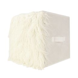 12 pieces Home Basics Furry Storage Bin, White - Storage & Organization