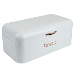 4 Wholesale Home Basics Grove Bread Box, White