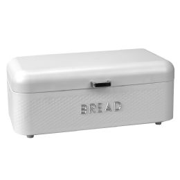 4 pieces Home Basics Soho Metal Bread Box, White - Food Storage Containers