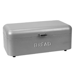 4 Wholesale Home Basics Soho Steel Bread Box, Grey