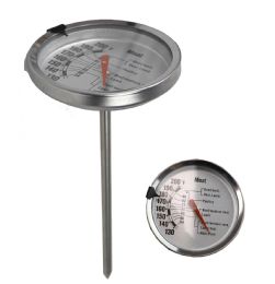 24 Wholesale Home Basics Instant Read Large Stainless Steel Mechanical Meat Thermometer, Silver