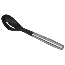 24 Wholesale Home Basics Mesa Collection Scratch-Resistant Nylon Slotted Spoon, Black