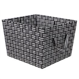 6 pieces Home Basics Striped X-Large Woven Strap Open Bin, Black - Storage & Organization
