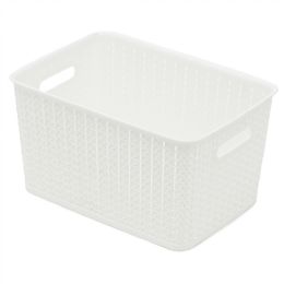6 pieces Home Basics 5 Liter Plastic Basket With Handles, White - Baskets