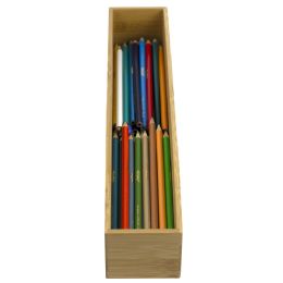 12 pieces Home Basics Bamboo Drawer Organizer, Oak - Storage & Organization