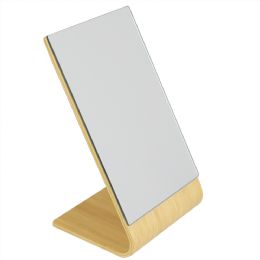 12 Bulk Home Basics Angled Single Sided Bamboo Desktop Mirror, Natural
