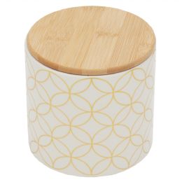 12 Wholesale Home Basics Vescia Small Ceramic Canister with Bamboo Top