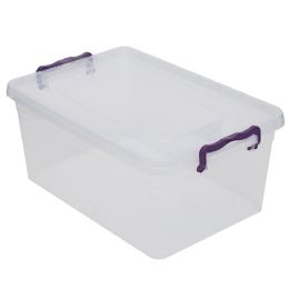 12 Wholesale Home Basics 15 Lt Storage Box with Locking Lid, Clear