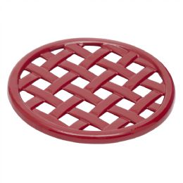 6 pieces Home Basics Weave Round Cast Iron Trivet, Red - Kitchen Gadgets & Tools